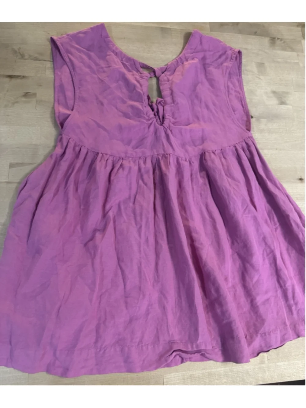 Free People Pink Orchid Linen Mini Olivia Babydoll Dress S